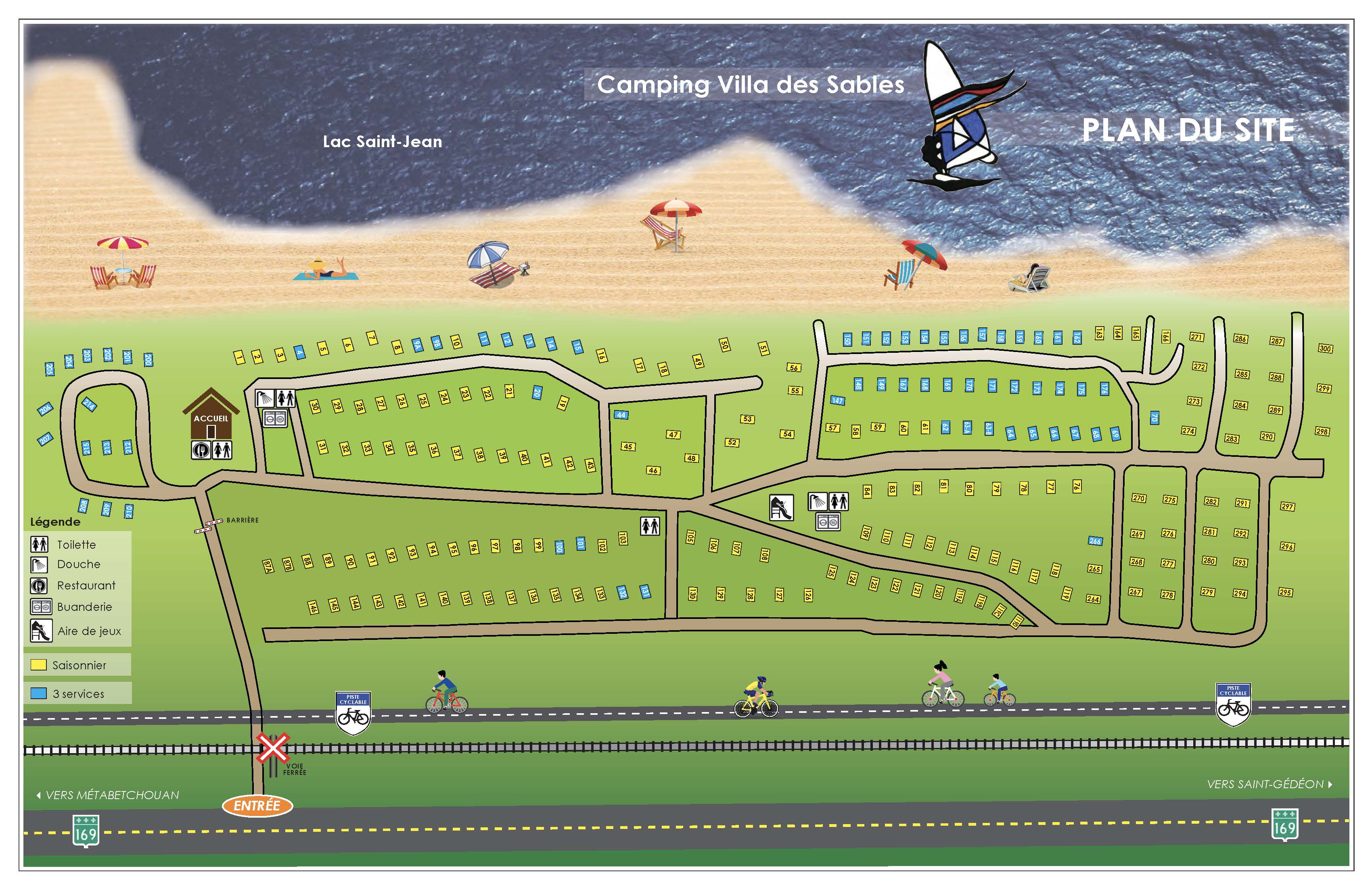 Le camping Camping Villa des Sables au LacSaintJean